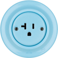 PORCELAIN WALL SOCKET PASTEL BLUE USA 20 AMP - DYKE & DEAN
