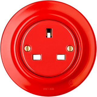 PORCELAIN WALL SOCKET RED UK - DYKE & DEAN