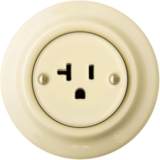 PORCELAIN WALL SOCKET VANILLA USA 20 AMP - DYKE & DEAN