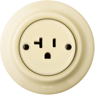 PORCELAIN WALL SOCKET VANILLA USA 20 AMP - DYKE & DEAN