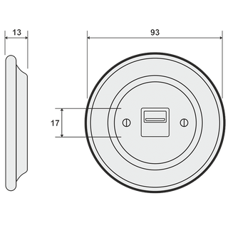 PORCELAIN WALL SOCKET WHITE HDMI - DYKE & DEAN