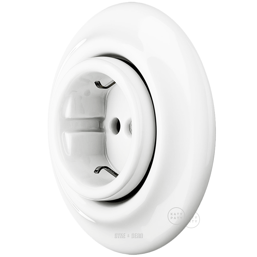 PORCELAIN WALL SOCKET WHITE SCHUKO - DYKE & DEAN