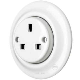 PORCELAIN WALL SOCKET WHITE UK - DYKE & DEAN