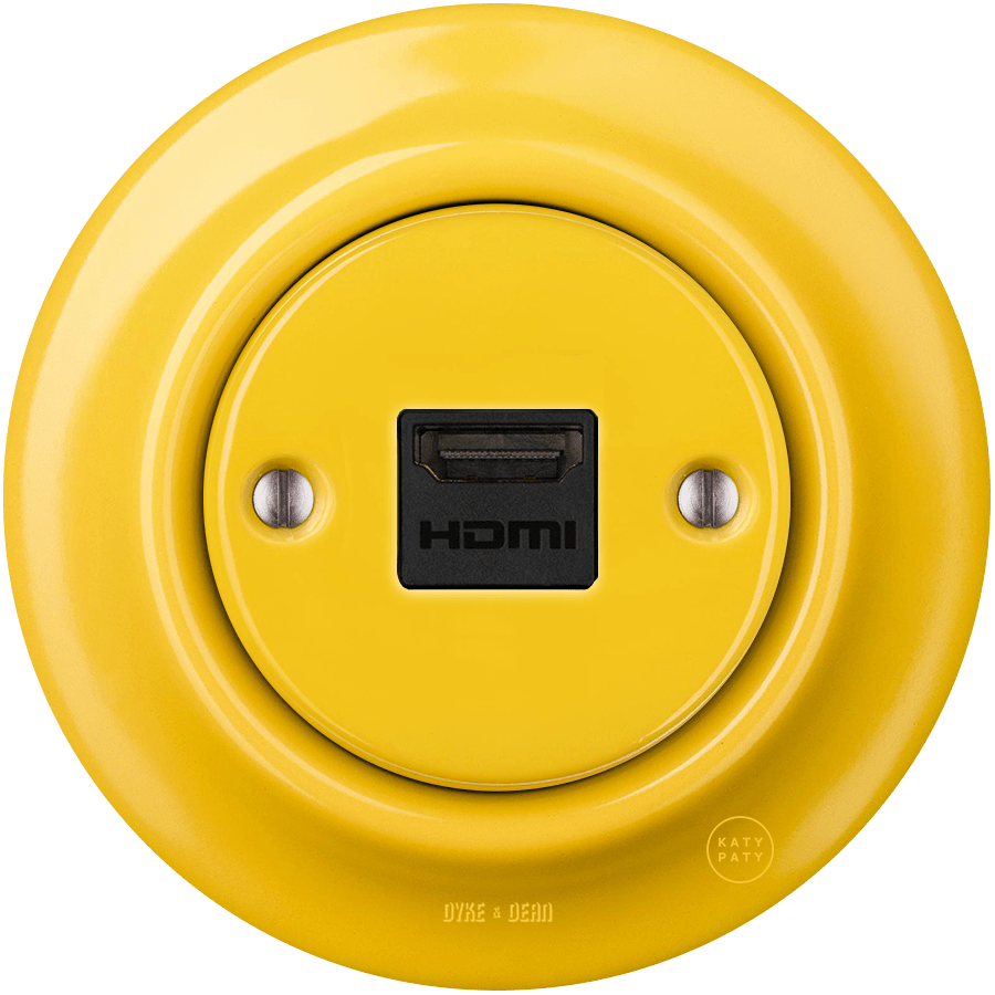 PORCELAIN WALL SOCKET YELLOW HDMI - DYKE & DEAN