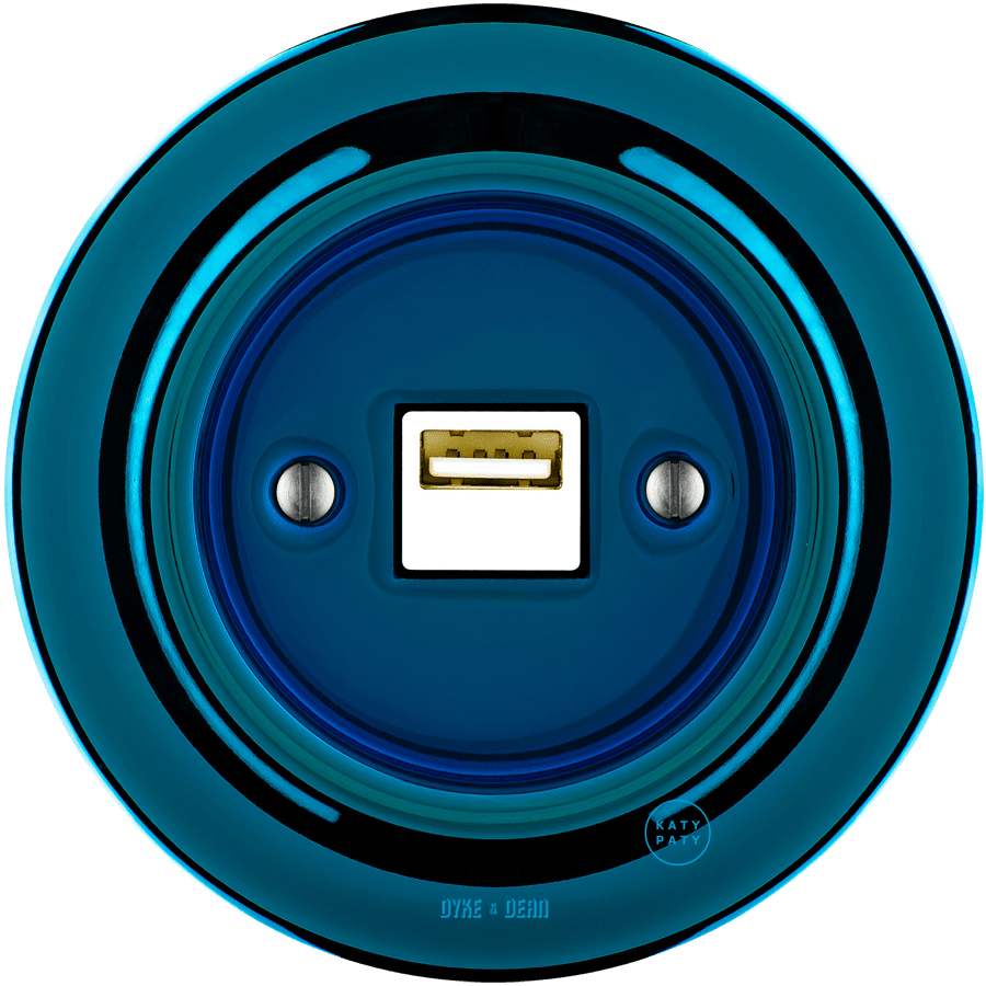 PORCELAIN WALL USB CHARGER DARK BLUE - DYKE & DEAN