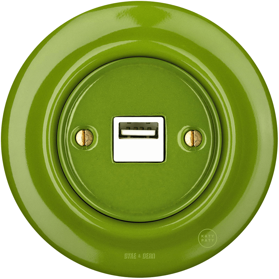 PORCELAIN WALL USB CHARGER GREEN - DYKE & DEAN