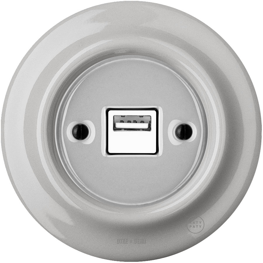 PORCELAIN WALL USB CHARGER GREY - DYKE & DEAN
