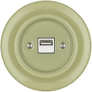 PORCELAIN WALL USB CHARGER MOSS GREEN - DYKE & DEAN