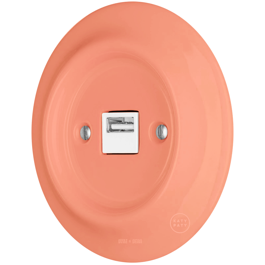 PORCELAIN WALL USB CHARGER SALMON - DYKE & DEAN