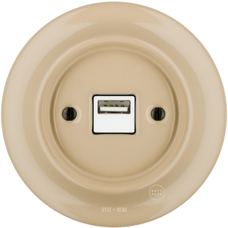 PORCELAIN WALL USB CHARGER SAND - DYKE & DEAN