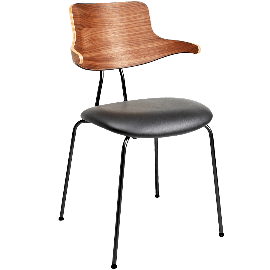 VL118 LEATHER & WOOD CHAIR - DYKE & DEAN