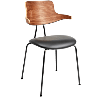 VL118 LEATHER & WOOD CHAIR - DYKE & DEAN