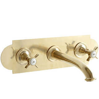 WALL PLATE WIDE SPOUT CROSS TAPS - DYKE & DEAN