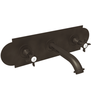 WALL PLATE WIDE SPOUT CROSS TAPS - DYKE & DEAN