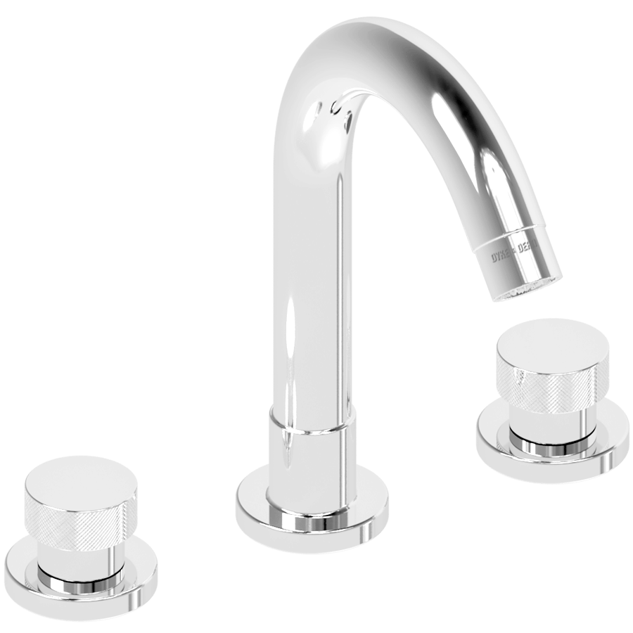 WASH BASIN SET SPOUT KNURLED TAPS BRASS - DYKE & DEAN