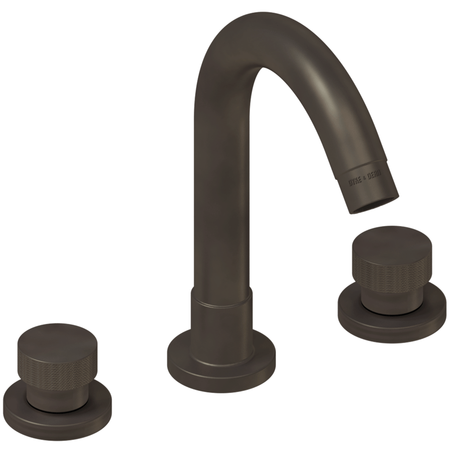 WASH BASIN SET SPOUT KNURLED TAPS BRASS - DYKE & DEAN