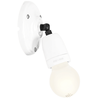 WHITE CERAMIC ADJUSTABLE WALL LIGHT - DYKE & DEAN