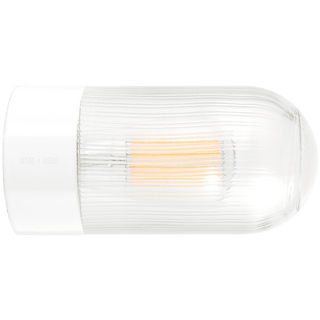 WHITE CERAMIC REARWIRED WALL LAMPS - DYKE & DEAN