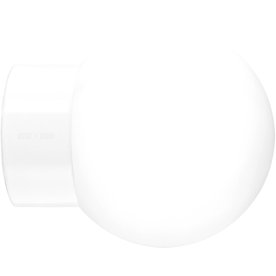 WHITE CERAMIC REARWIRED WALL LAMPS - DYKE & DEAN