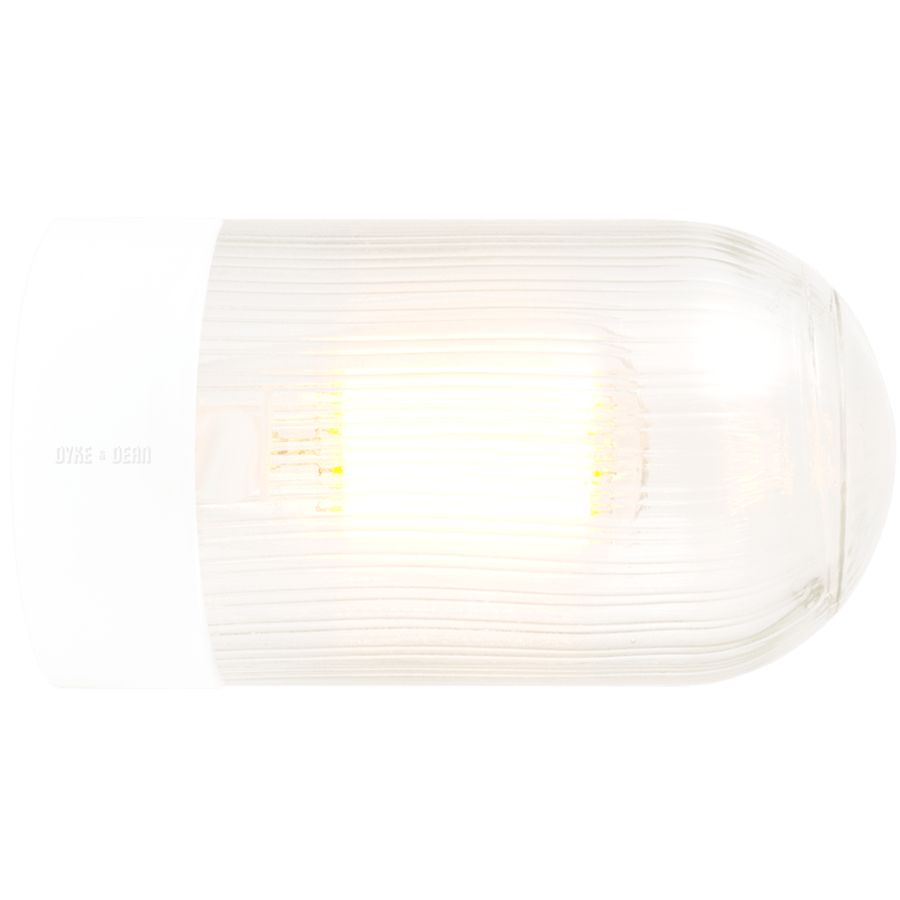 WHITE CERAMIC REARWIRED WATERPROOF LAMPS - DYKE & DEAN