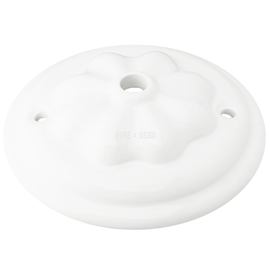 WHITE CERAMIC VICTORIAN CEILING ROSE - DYKE & DEAN