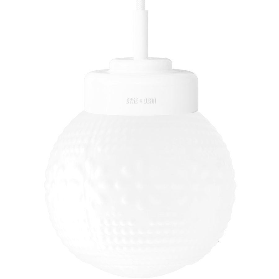 WHITE PORCELAIN CERAMIC PENDANT - DYKE & DEAN