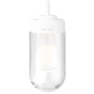 WHITE PORCELAIN CERAMIC PENDANT - DYKE & DEAN