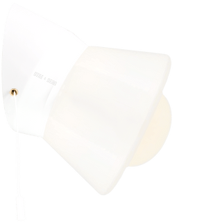 WHITE PULL CORD SWITCHED REARWIRED WALL LAMPS - DYKE & DEAN