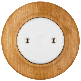 WOODEN PORCELAIN WALL SOCKET FAGUS END PLUG - DYKE & DEAN