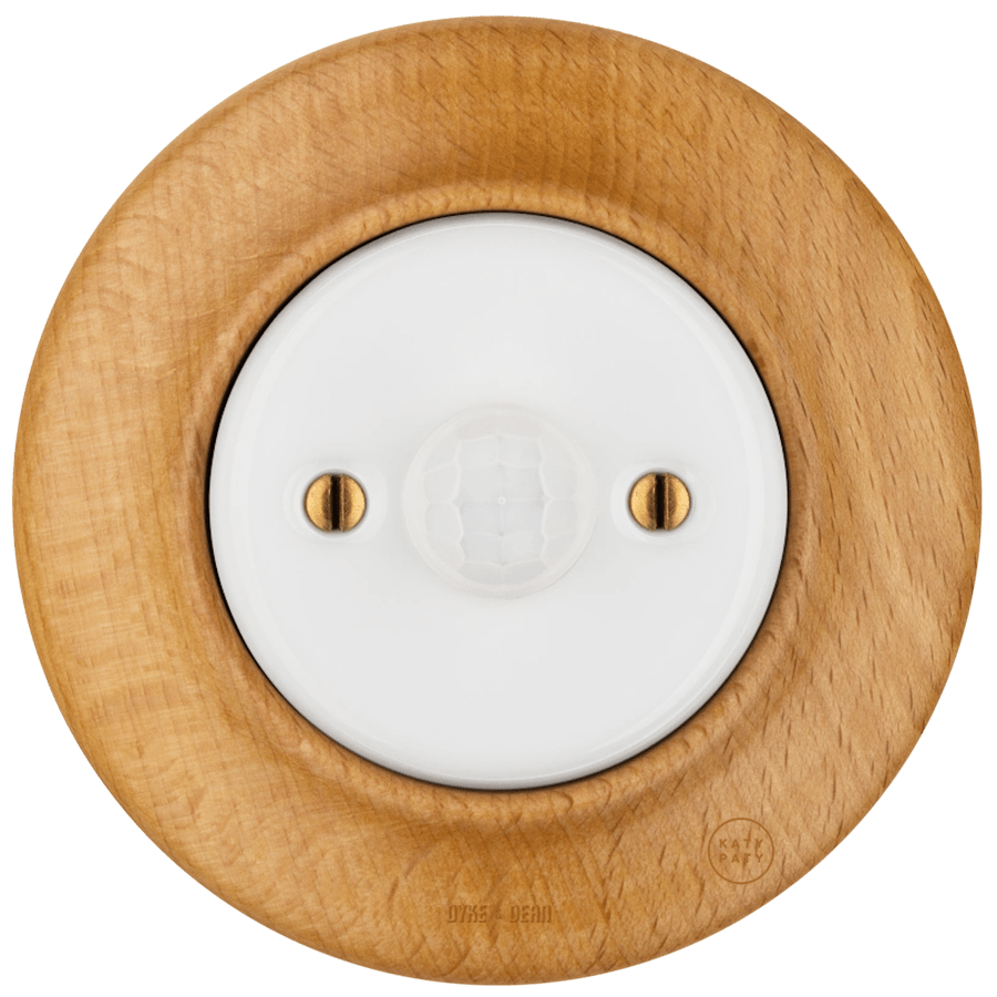 WOODEN PORCELAIN WALL SOCKET FAGUS MOTION SENSOR - DYKE & DEAN