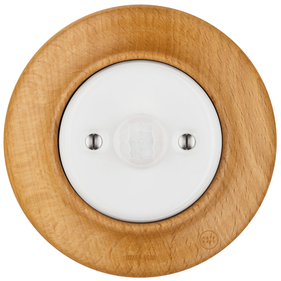 WOODEN PORCELAIN WALL SOCKET FAGUS MOTION SENSOR - DYKE & DEAN