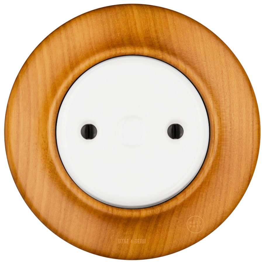 WOODEN PORCELAIN WALL SOCKET PADELUS END PLUG - DYKE & DEAN